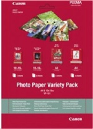 Canon Photo Paper Variety Pack VP-101, foto papír, 5x PP201, 5x SG201, 10x GP501 typ lesklý, bílý, 10x15cm, 4x6", 20 ks, 0775B078,