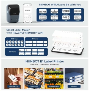 Niimbot Tiskárna štítků B1 Smart, lake blue + role štítků 210ks