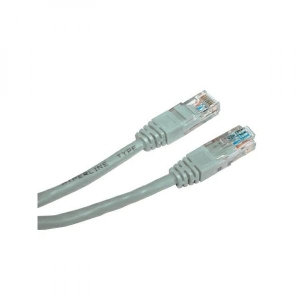 Síťový LAN kabel UTP patchcord, Cat.5e, RJ45 samec - RJ45 samec, 0.5 m, nestíněný, šedý, economy