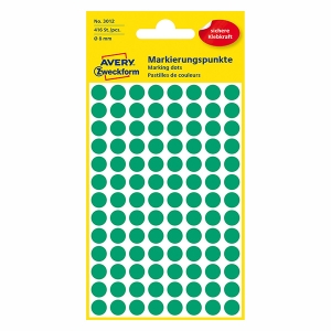 Avery Zweckform etikety 8mm, zelené, 104 etiket, značkovací, baleno po 4 ks, 3012, pro ruční popis