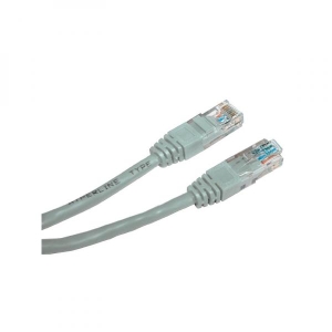 Síťový LAN kabel UTP patchcord, Cat.6, RJ45 samec - RJ45 samec, 10 m, nestíněný, šedý, economy