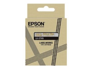 Epson LabelWorks LK-5TKN - Metalický - zlatá na průsvitné - Role (1,8 cm x 9 m) 1 kazeta/y závěsný box - pásková kazeta - pro LabelWorks LW-C410, LW-C610