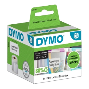 Dymo papírové štítky 57mm x 32mm, bílé, multifunkční, snímatelné, 1000 ks, 11354, S0722540