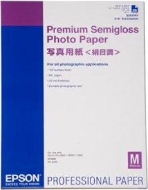 Epson Premium Semigloss Photo Paper - Pololesklý - A2 (420 x 594 mm) - 251 g/m? - 25 listy fotografický papír - pro SureColor P5000, SC-P7500, P900, P9500, T2100, T3100, T3400, T3405, T5100, T5400, T5405