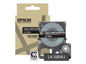 Epson LabelWorks LK-5BWJ - Bílá na matné černé - Role (1,8 cm x 8 m) 1 kazeta/y závěsný box - pásková kazeta - pro LabelWorks LW-C410, LW-C610