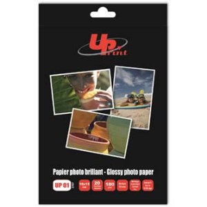 UPrint Glossy photopaper, foto papír, lesklý, bílý, 10x15cm, 4x6", 180 g/m2, 20 ks, inkoustový