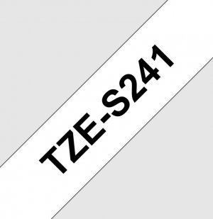 Brother TZe-S241 - Extra silné lepidlo - černá na bílé - Role (1,8 cm x 8 m) 1 kazeta/y lamino páska - pro Brother PT-D600; P-Touch PT-1880, D450, D800, E550, E800, P900, P950; P-Touch EDGE PT-P750