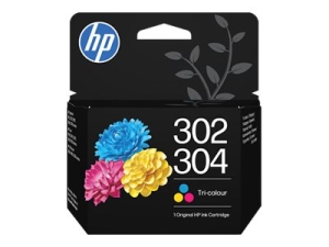HP 302/304 - 2 ml - barva (azurová, purpurová, žlutá) - originální - blistr - inkoustová cartridge - pro AMP 130; Deskjet 1110, 21XX, 26XX, 36XX, 37XX; ENVY 45XX, 50XX; Officejet 38XX, 46XX, 52XX