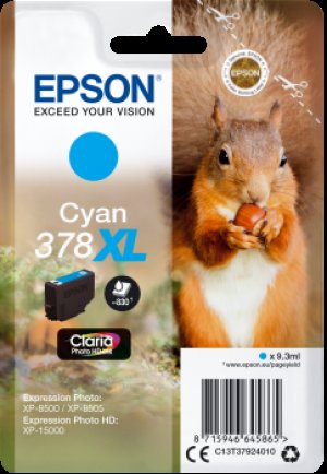 Náplň Epson 378XL, C13T37924010 azurová blistr 