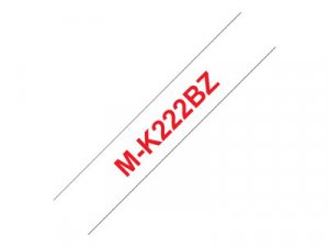 Brother M-K222BZ - Plast - červená na bílé - Role (0,9 cm x 8 m) 1 kazeta/y páska - pro P-Touch PT-55, PT-55P, PT-90