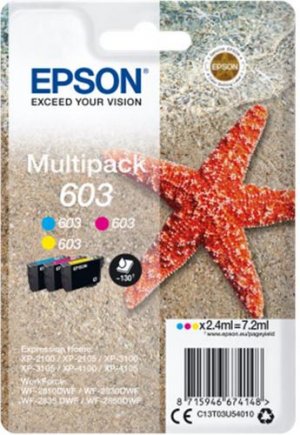 Náplň Epson 603, C13T03U54010 CMY multipack blistr