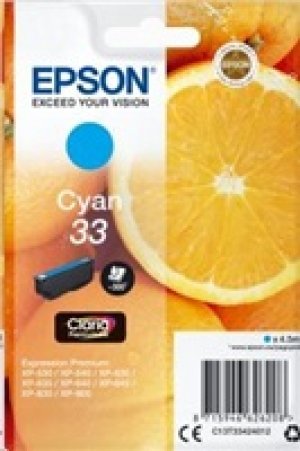 Náplň Epson 33, C13T33424012 azurová